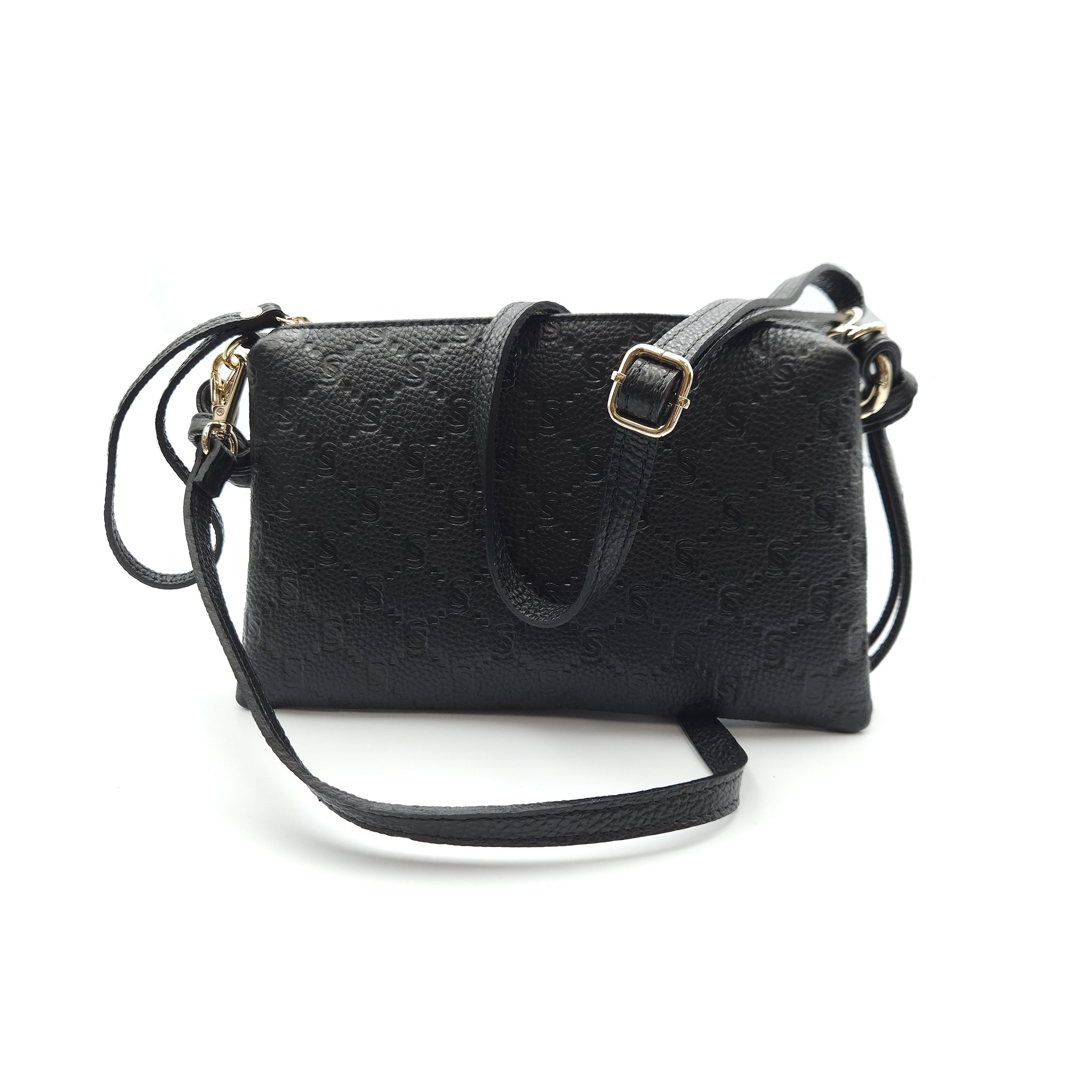 Mini pochette in vera pelle con monogram inciso "i Santi"- 2060
