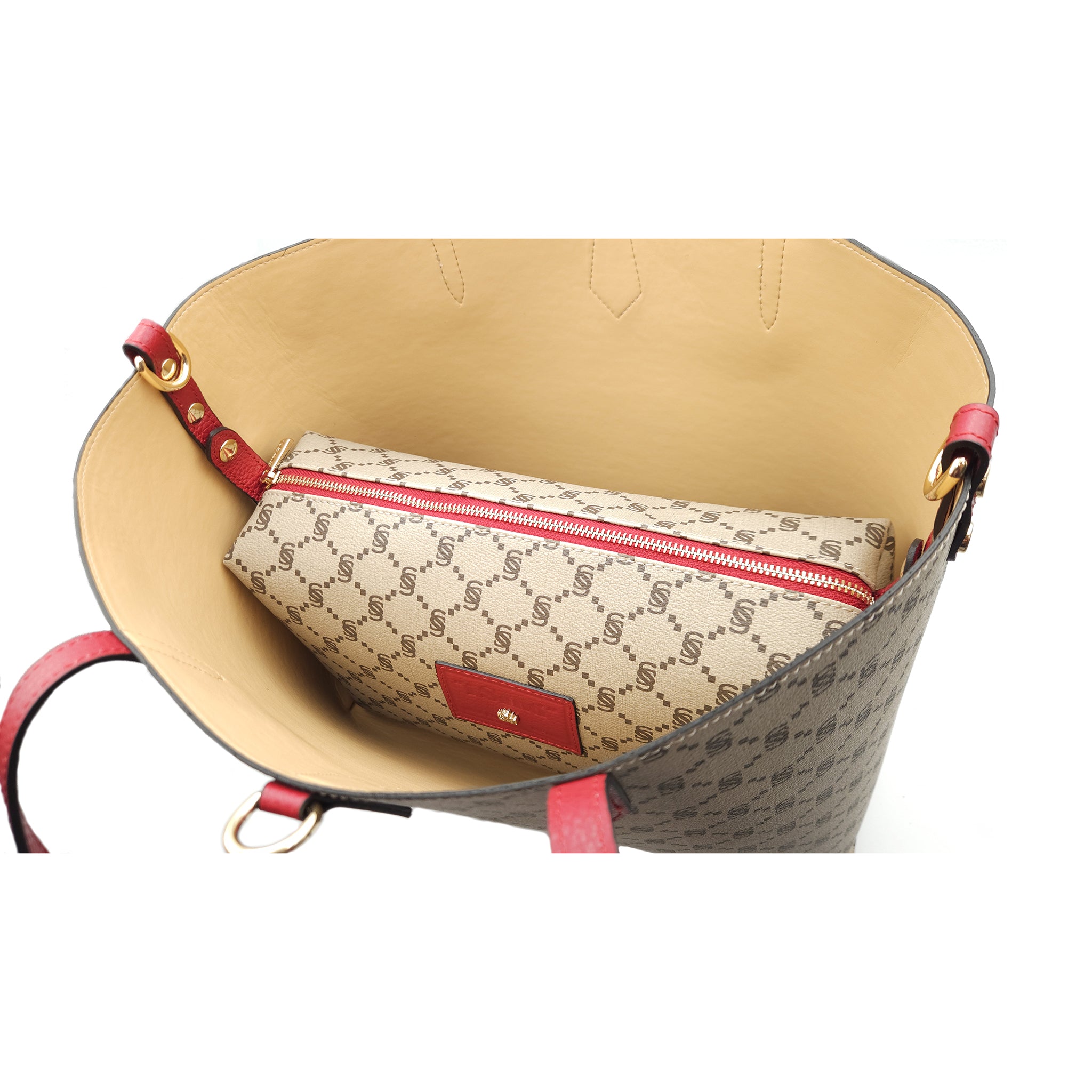 Shopper monogram con pouch interna "I Santi" - 2030