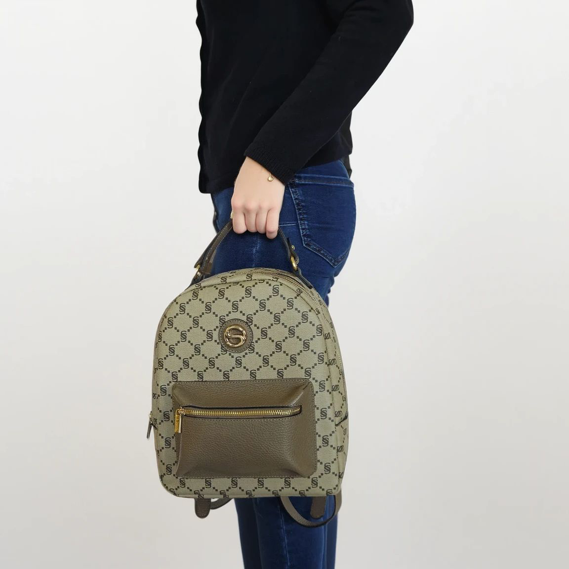 Zaino monogram con tasca frontale "I Santi" - 2040