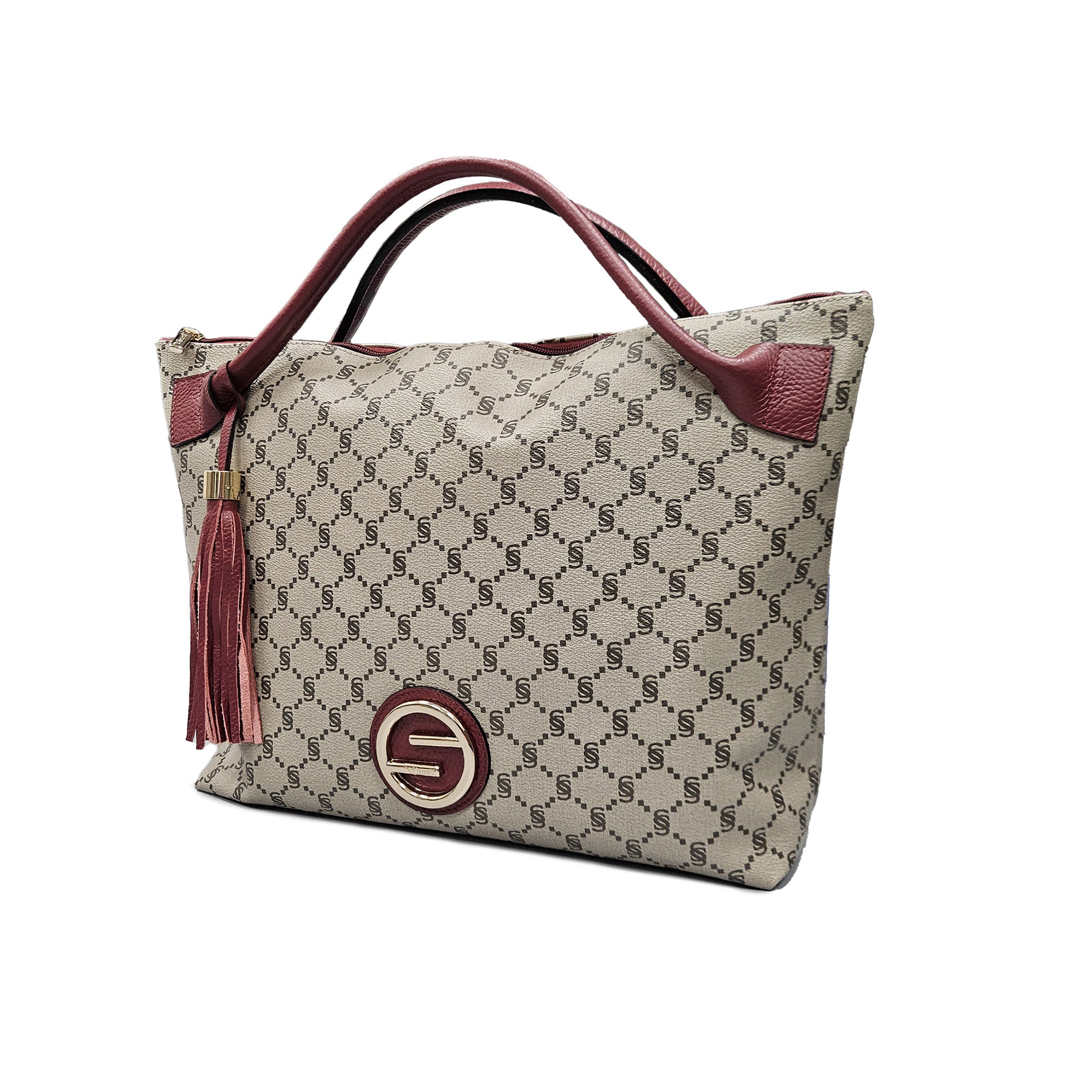 Borsa a spalla monogram "I Santi" con nappina - 2050