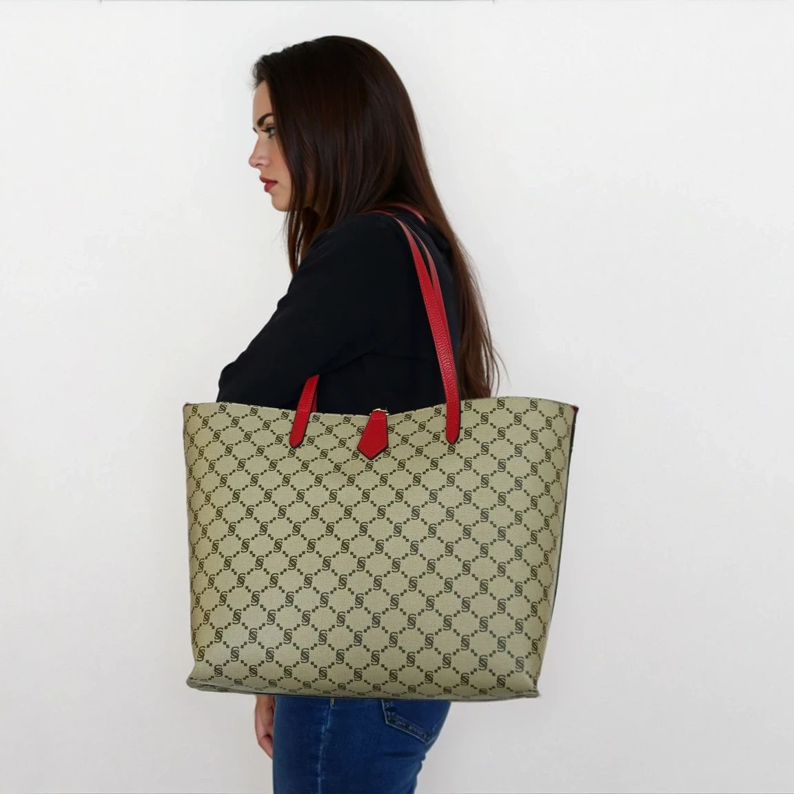 Shopper monogram con pouch interna "I Santi" - 2030