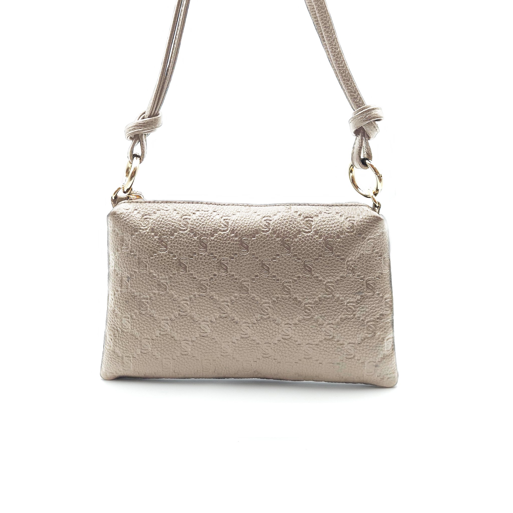 Mini pochette in vera pelle con monogram inciso "i Santi"- 2060