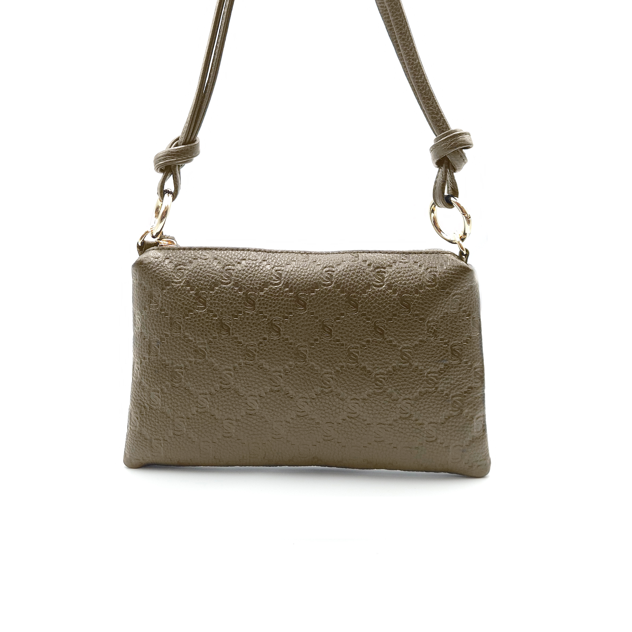 Mini pochette in vera pelle con monogram inciso "i Santi"- 2060