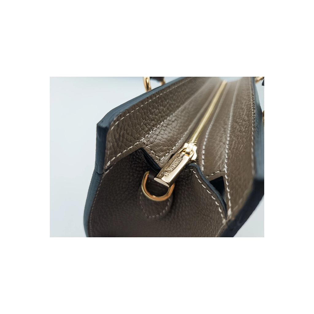 Mini bolso de mano monograma con asas de piel – 2066