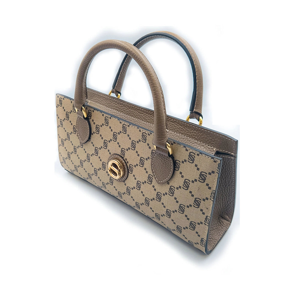 Mini handbag monogram con manici in pelle 2066